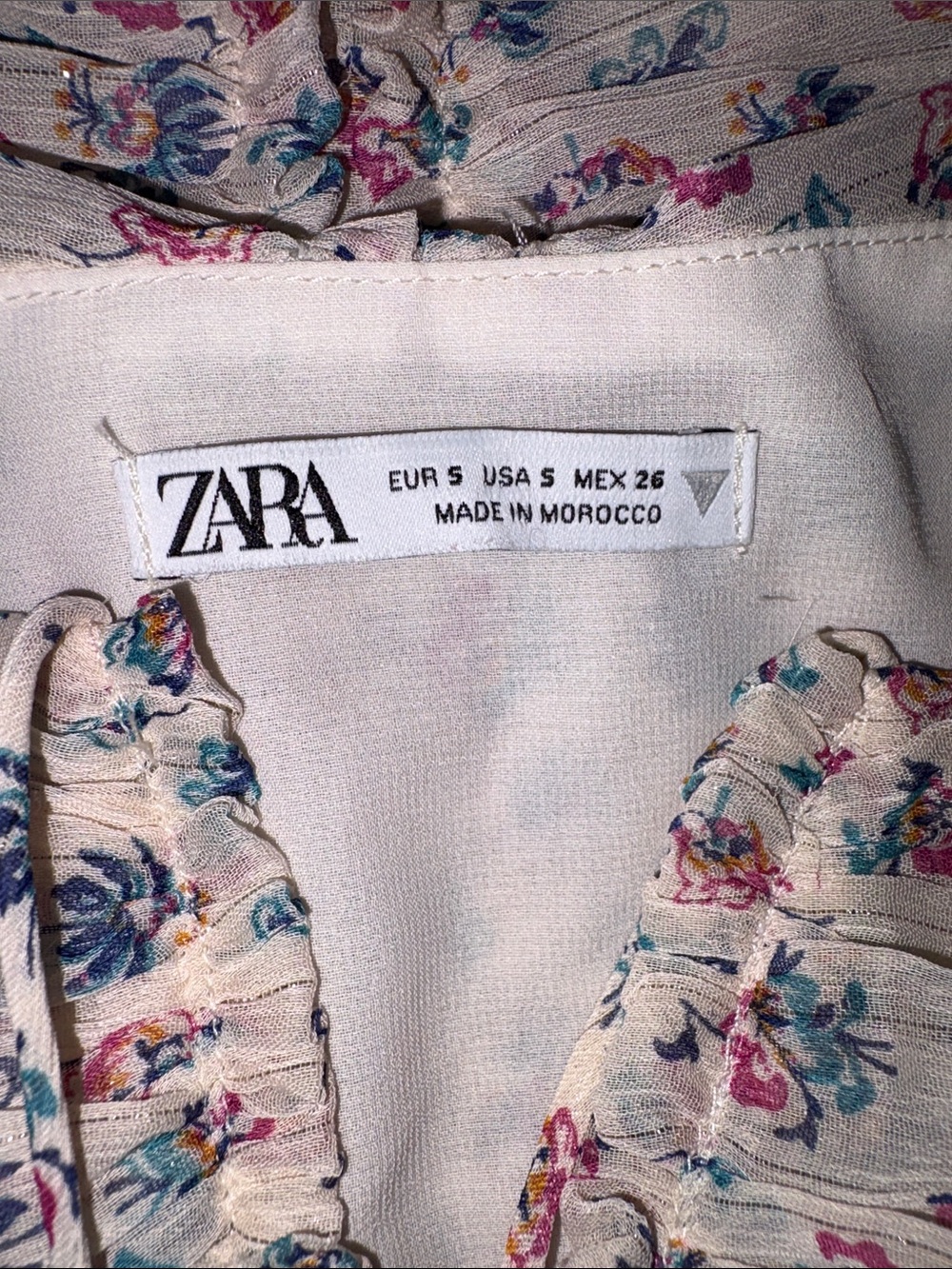 Zara Metallic Thread Draped Floral Mini Halter Dress - Small - Picture 3 of 5